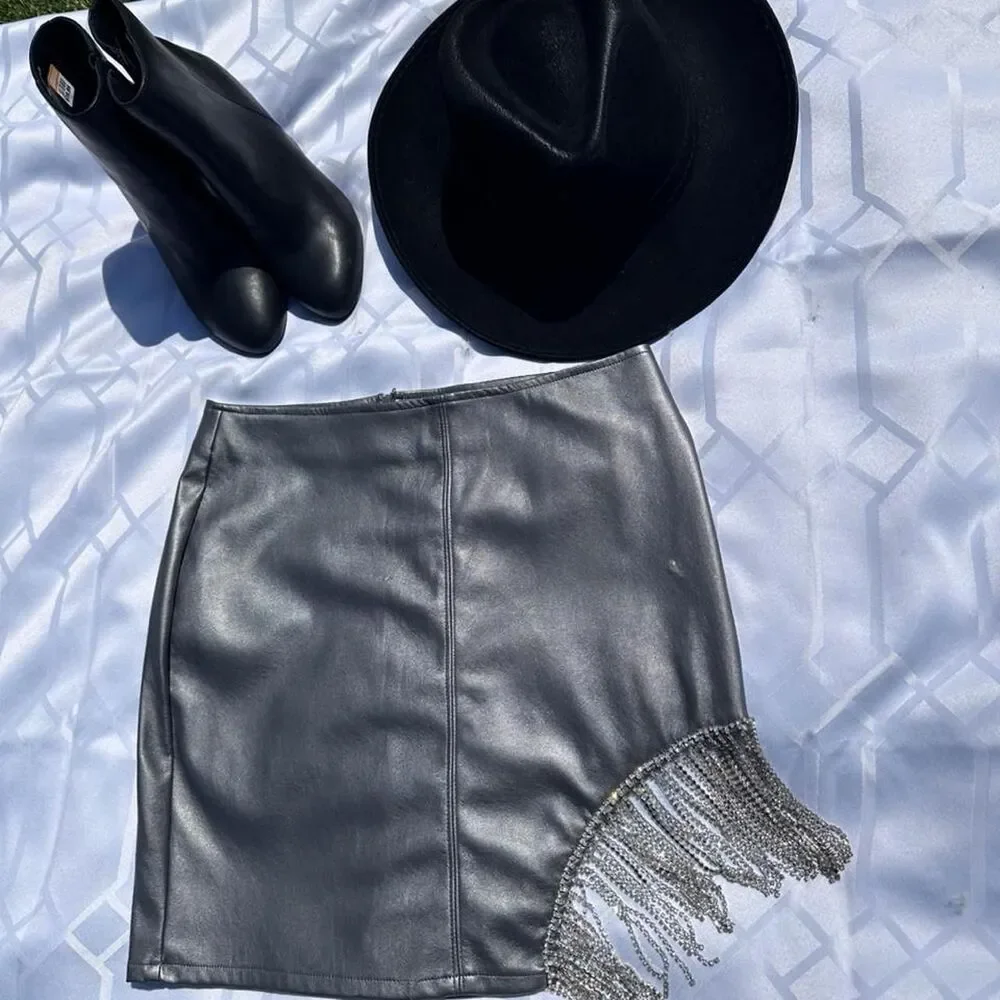 Unbranded Women's Black and Silver Skirt